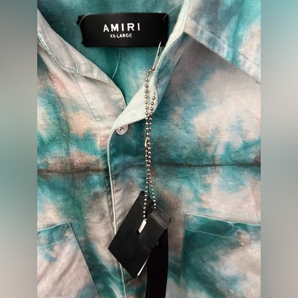 New AMIRI Men's Watercolor Plaid Button Down Shirt - Picture 9 of 11